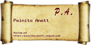 Peinits Anett névjegykártya