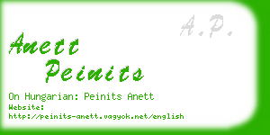 anett peinits business card